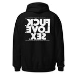 FUCK.LOVE.SEX. Embroidered Black Hoodie