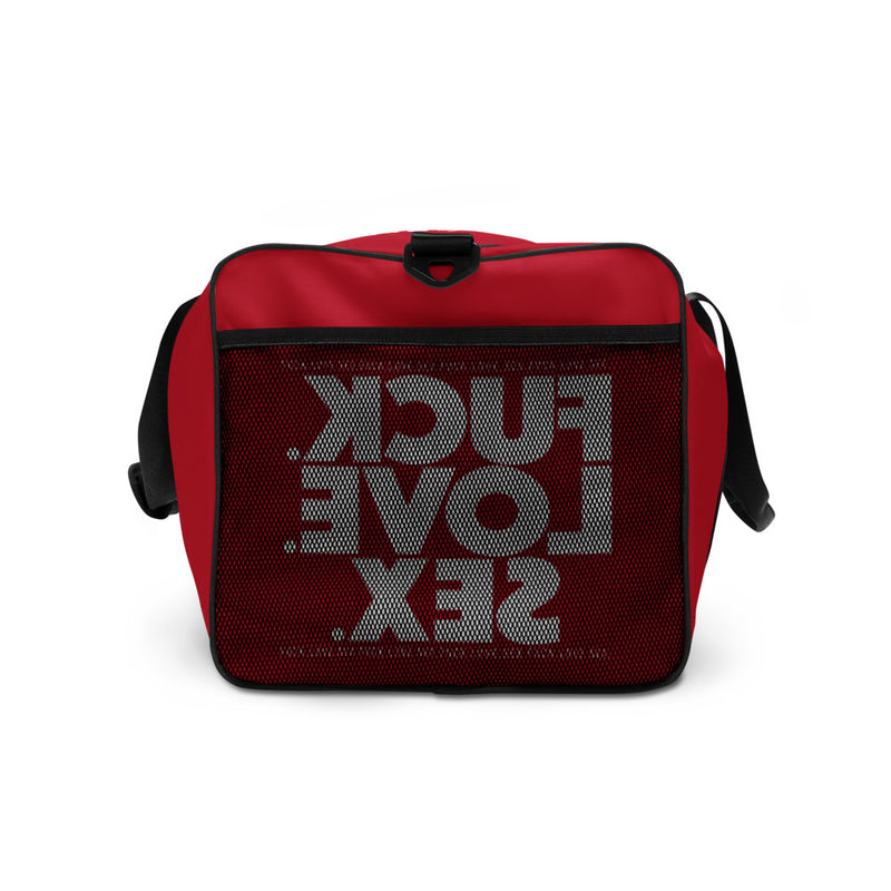 FUCK.LOVE.SEX Red Duffle Bag